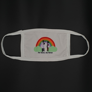 Hand Stitched Masks With Rainbow and Doctors White Background
