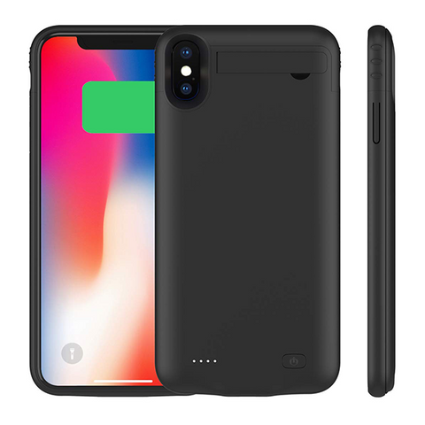 Image of 6000 mAh black rechargeable case for Apple iPhone XS MAX (premium quality)