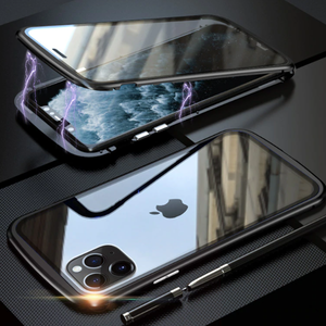 Black magnetic shell in two-sided glasses for iPhone XR (new generation)
