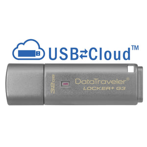 Kingston DataTraveler Locker+ G3  USB 3.0 Silver 256 AES Encrypted USB Flash Drive