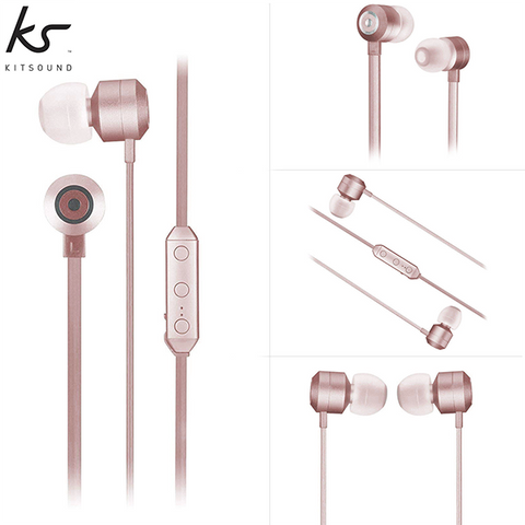 Image of Kitsound magnetic pink bluetooth earphone