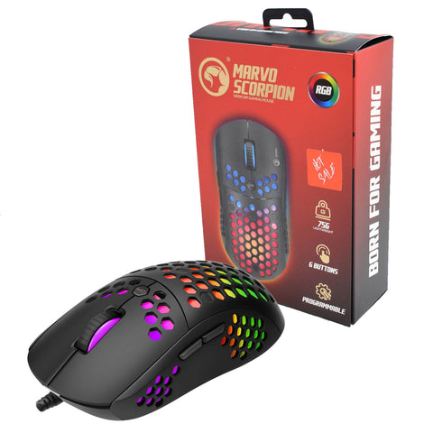 Image of Marvo Scorpion G961 USB RGB LED Black Programmable Gaming Mouse