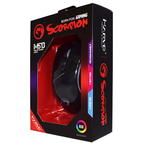 Image of Marvo Scorpion M513 USB RGB LED Black Programmable Gaming Mouse