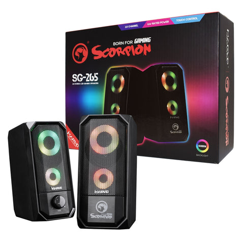 Image of Marvo Scorpion SG-265 Black with RGB LED Stereo Gaming Speakers