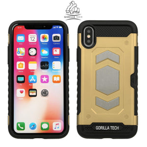 Slim armor mirror gorilla tech gold case for Apple iPhone X / XS