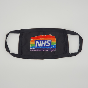 NSH Rainbow with Black Background Hand stitched