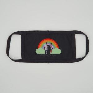 Rain Bow With Doctors and Black Background, Hand Stitched Face Masks