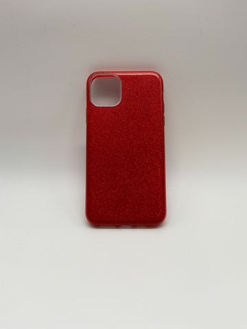 Image of iPhone 11 Glittery Back Case Red