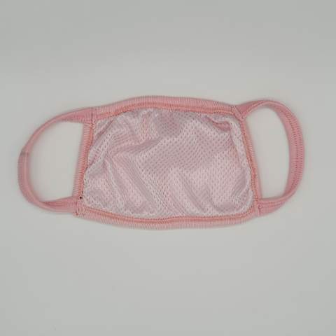 Image of Plain Pink Hand Stitched Mask Back