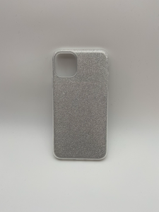 iPhone 11 Glittery Back Case Silver