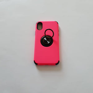 iPhone X Pink Case with Pop Socket Ring Open