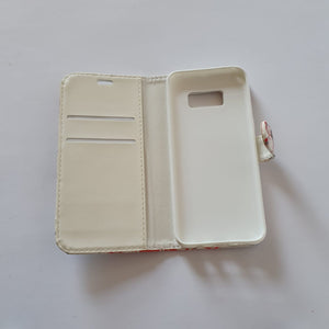 Samsung S8 White Glittery Case Open