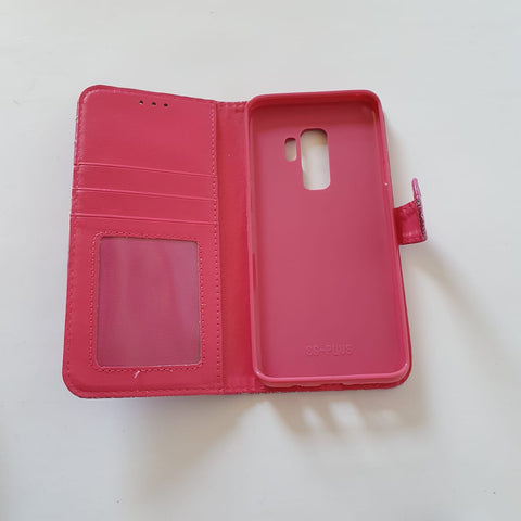 Image of Samsung S9 Plus Pink Glittery Case Open